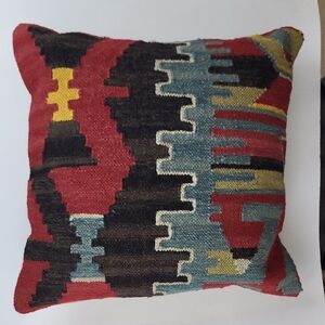 POTTERY BARN Southwestern Kilim 18" x 18" Wool Blend Throw Pillow